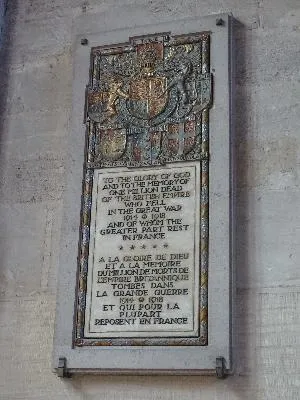Plaque aux morts Anglais de la Cathédrale Notre-Dame