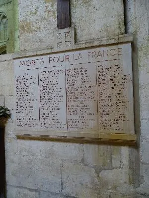 Plaque commémorative église de Saint-Pierre-en-Auge