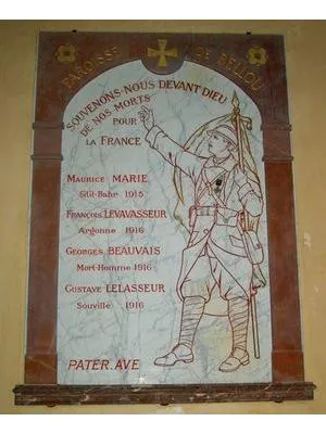 Plaque commémorative église de Bellou