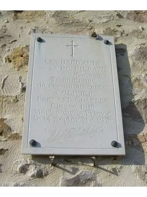 Plaque commémorative église de La Pommeraye