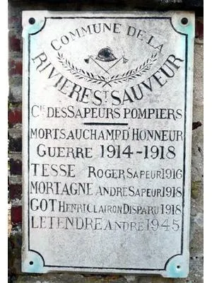 Plaque Cie des Sapeurs Pompiers de La Rivière-Saint-Sauveur