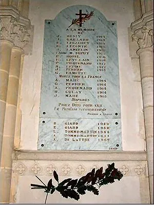 Plaque commémorative église 1939-1945 du Mesnil-sur-Blangy