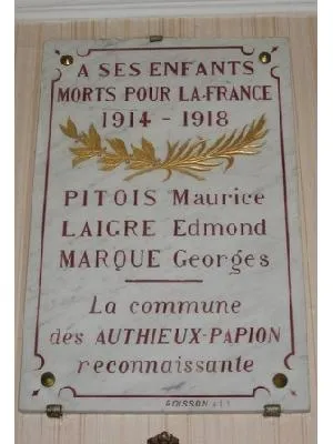Plaque commémorative des Authieux-Papion