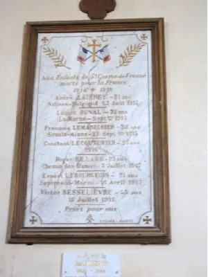 Plaque commémorative église de Saint-Côme-de-Fresné