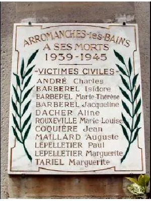 Plaque Victimes civiles 1939-1945 d'Arromanches-les-Bains