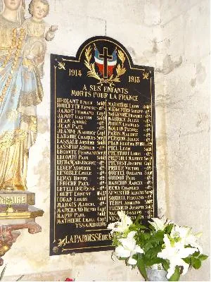Plaque aux morts 1914-1918 de l'église Saint-Michel de Pont-l'Évêque