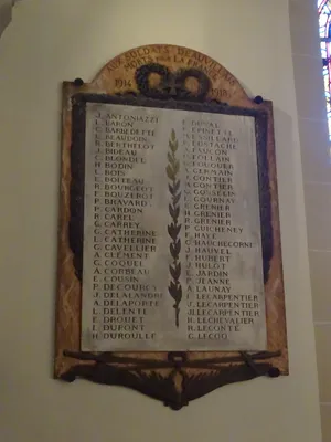 Plaques aux Morts de l'église Saint-Augustin de Deauville