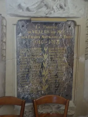 Plaques aux Morts de l'église de Villers-sur-Mer