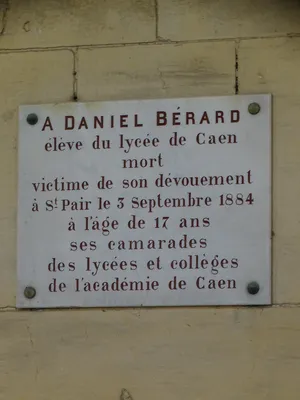 Plaque Daniel Bérard à Caen