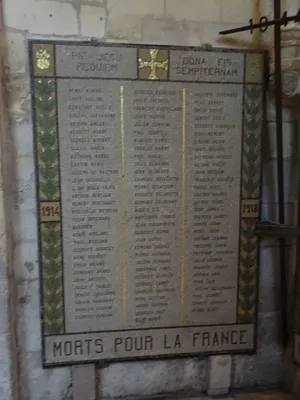 Plaque aux Morts de l'Église Saint-Jean de Caen