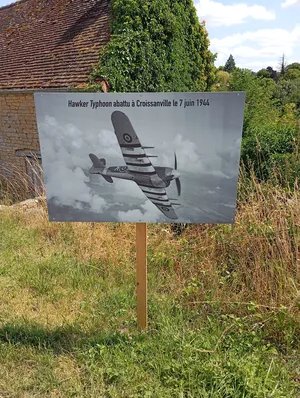 Plaque Hawker Typhoon abattu à Croissanville