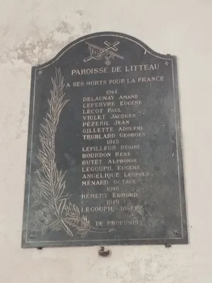 Plaque aux Morts de l'Église de Litteau