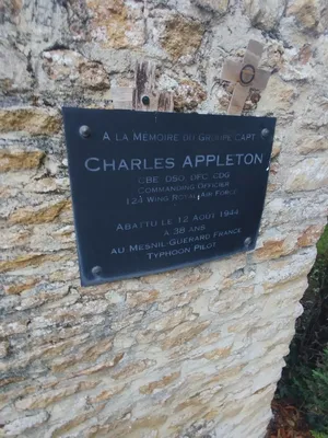 Plaque Charles Appleton à Sannerville