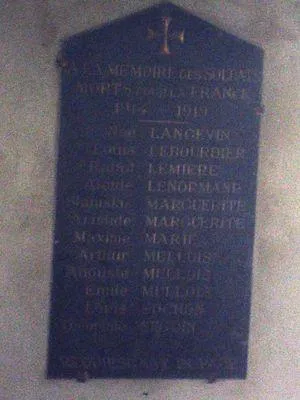Plaque commémorative église de Caumont-sur-Orne