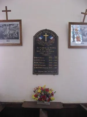 Plaque commémorative église de l'Oudon