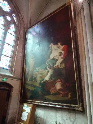 Tableau : Saint-Pierre ressuscitant Tabitha dans la Cathédrale Saint-Pierre de Lisieux