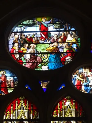 Vitrail Baie 0 : Vie du Christ dans l'Église de Villers-sur-Mer