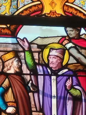 Vitrail Baie 8 : Martyre de St Eugène dans l'Église Notre-Dame de Litteau