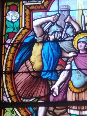 Vitrail Baie 9 : Martyre de St Octave dans l'Église Notre-Dame de Litteau