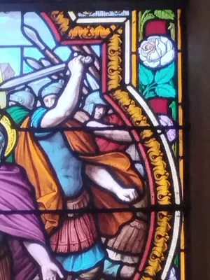 Vitrail Baie 9 : Martyre de St Octave dans l'Église Notre-Dame de Litteau