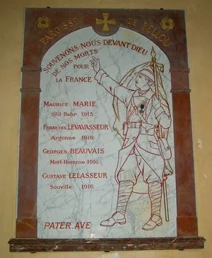 Plaque commémorative église de Bellou