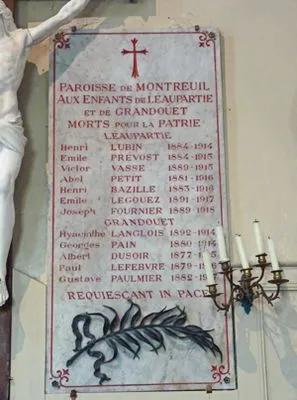 Plaque commémorative église de Léaupartie