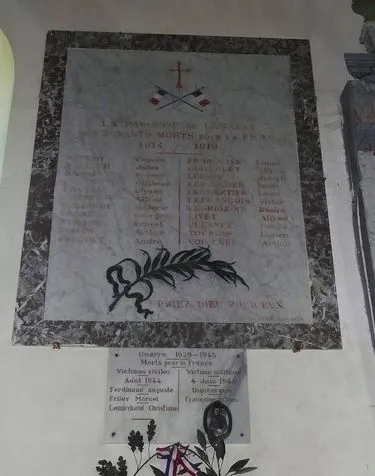 Plaque commémorative église de Lénault