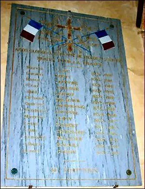 Plaque commémorative église de Villers-Canivet