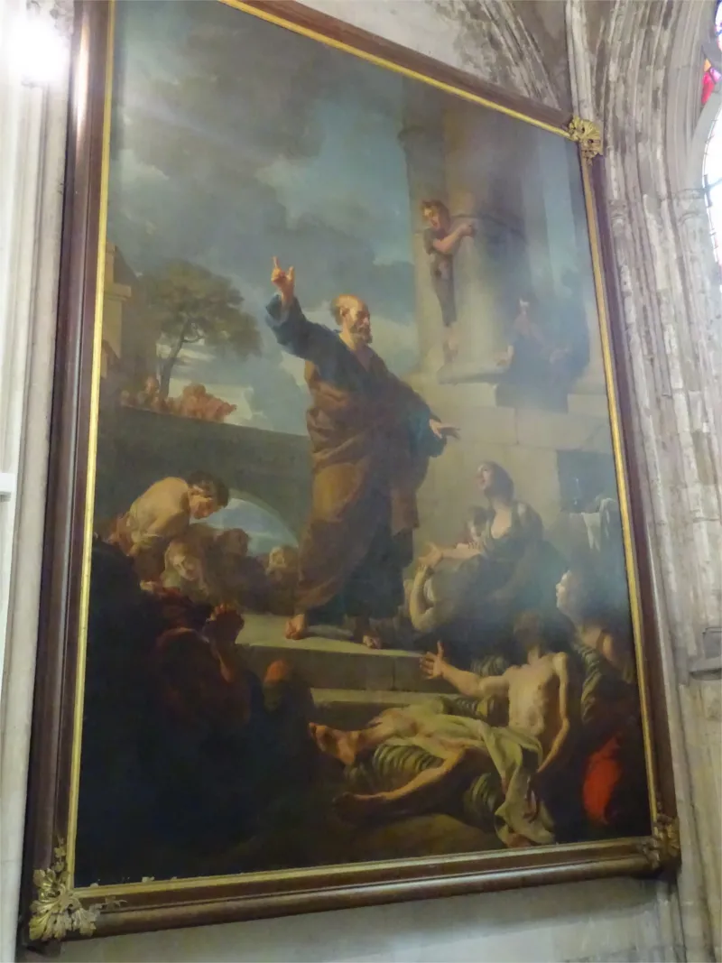 Tableau : Saint-Pierre guérissant les paralytiques dans la Cathédrale Saint-Pierre de Lisieux