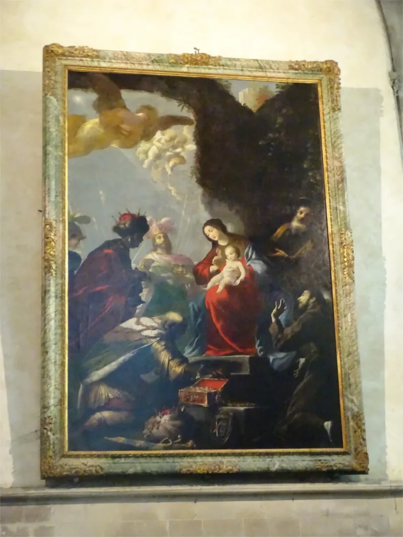 Tableau : l'Adoration des Mages dans l'Église Saint-Étienne de Caen