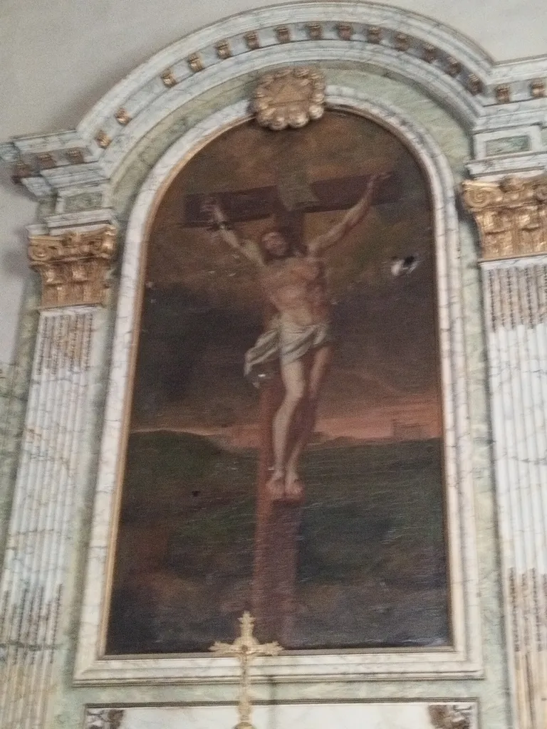 Tableau Christ en croix dans l'Église Saint-Pierre à Biéville-Beuville
