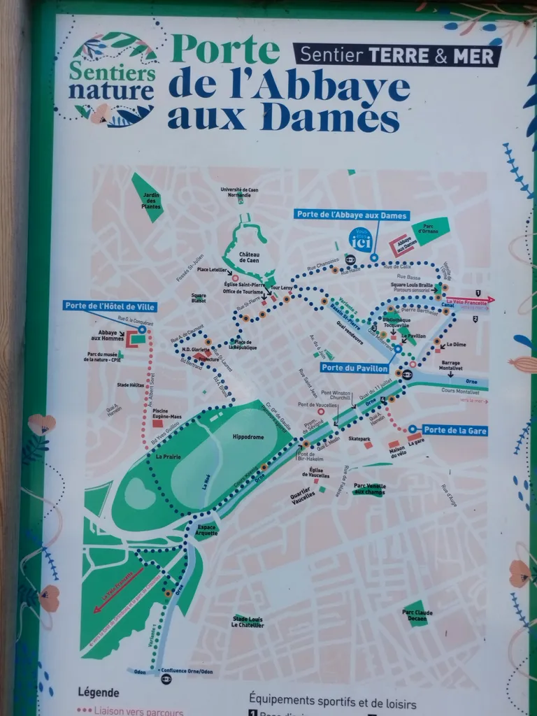 Porte de l'Abbaye aux Dames : Sentier terre et Mer à Caen