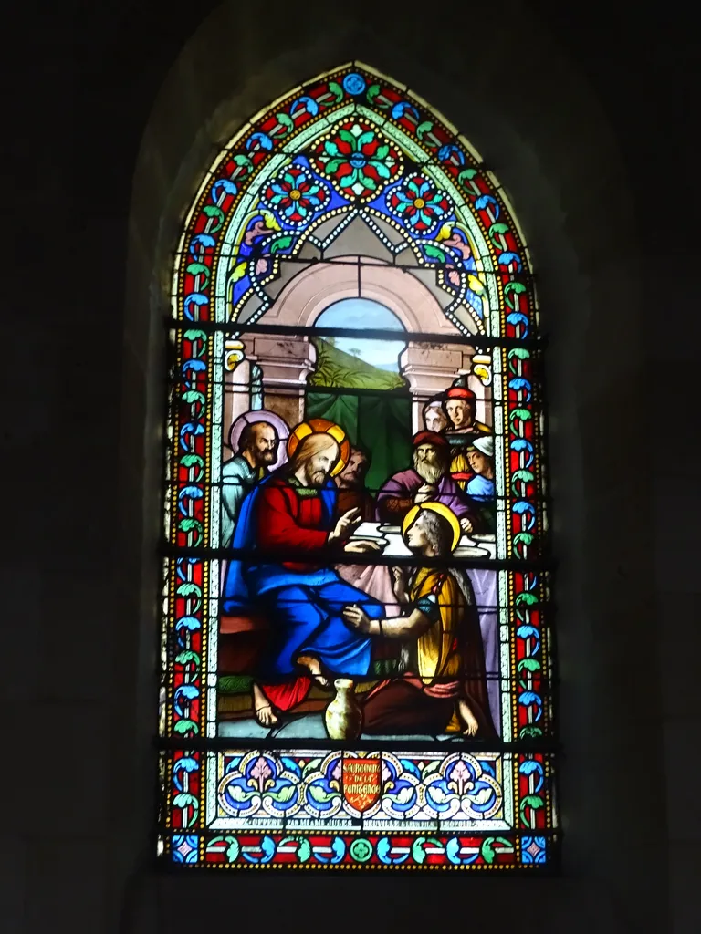 Vitrail Baie 5 : Sacrement de la Pénitence dans l'Église Saint-Germain de Fervaques