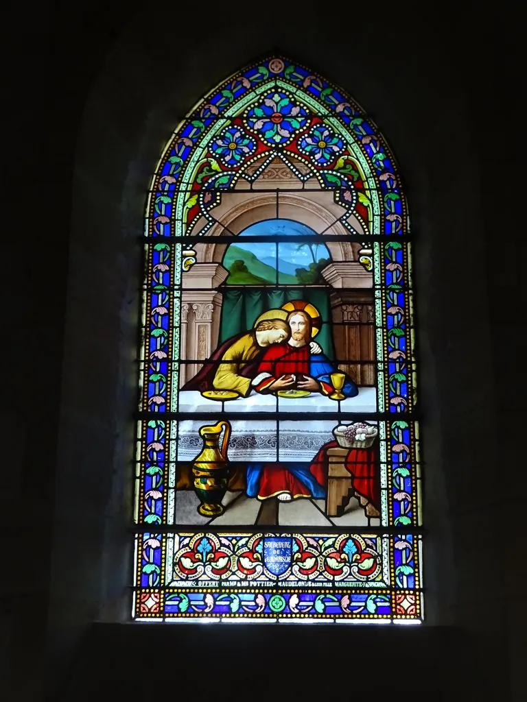 Vitrail Baie 7 : Sacrement de l'Eucharistie dans l'Église Saint-Germain de Fervaques