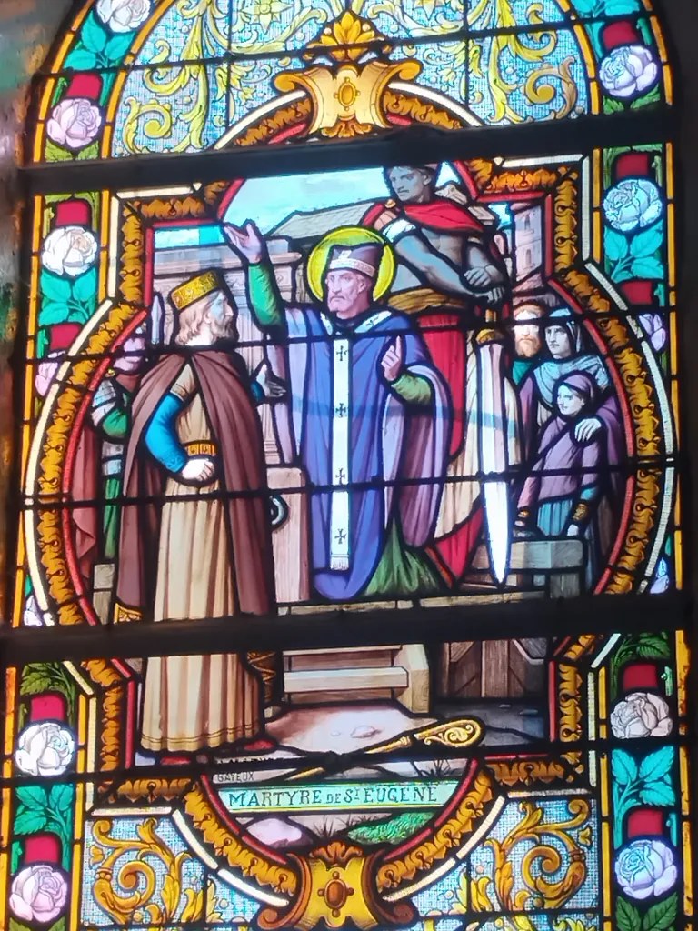 Vitrail Baie 8 : Martyre de St Eugène dans l'Église Notre-Dame de Litteau