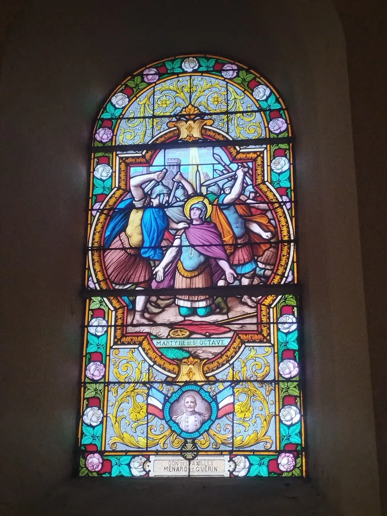 Vitrail Baie 9 : Martyre de St Octave dans l'Église Notre-Dame de Litteau