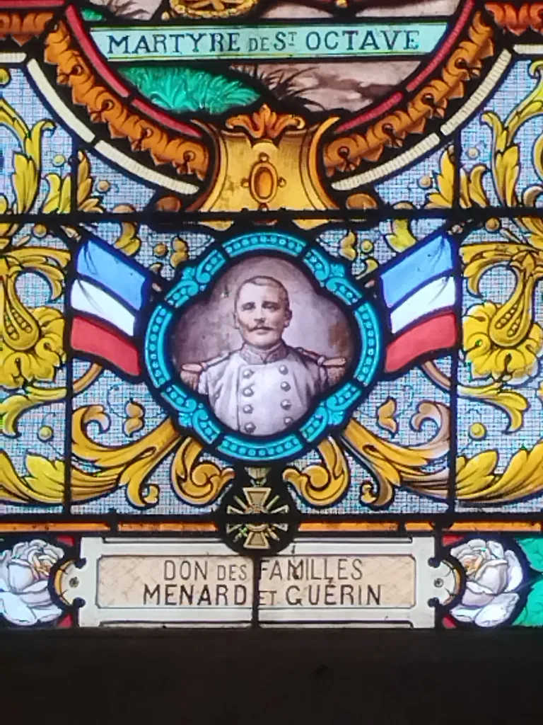 Vitrail Baie 9 : Martyre de St Octave dans l'Église Notre-Dame de Litteau