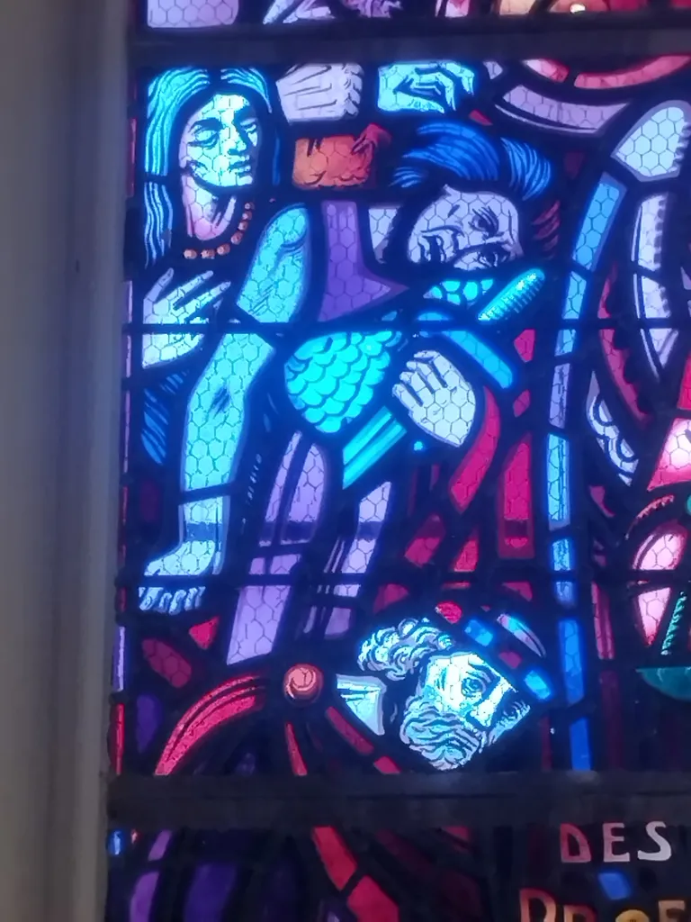 Vitrail Baie 00 : Le Jugement dernier dans la Chapelle Saint-Joseph du Hôme à Varaville