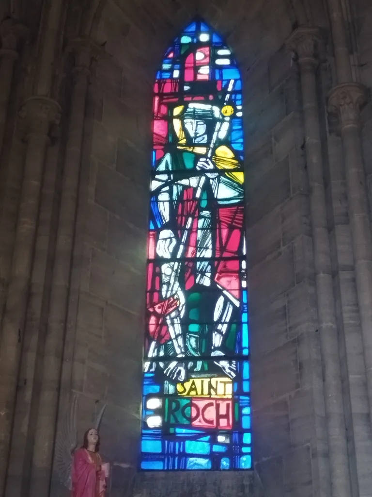 Vitrail Baie 2 : Saint-Roch dans l'Église Saint-Georges à Isigny-sur-Mer